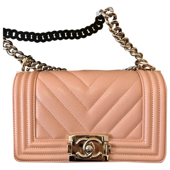 Chanel Boy Bag Small Chevron Caviar Like New - Picture 1 of 16